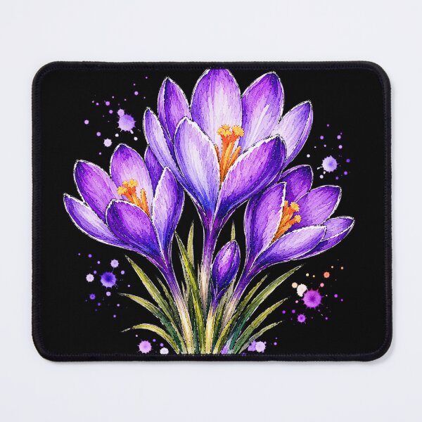 Item preview, Purple Crocus Watercolor Art – Elegant Botanical Floral Illustration designed and sold by ColorSplash123.