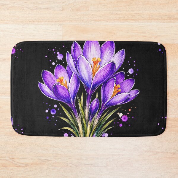 Item preview, Purple Crocus Watercolor Art – Elegant Botanical Floral Illustration designed and sold by ColorSplash123.