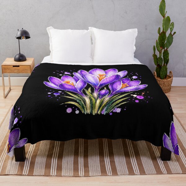 Item preview, Purple Crocus Watercolor Art – Elegant Botanical Floral Illustration designed and sold by ColorSplash123.