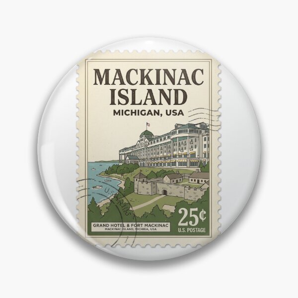 Item preview, Vintage Mackinac Island Michigan Travel Stamp designed and sold by k3rstman1.