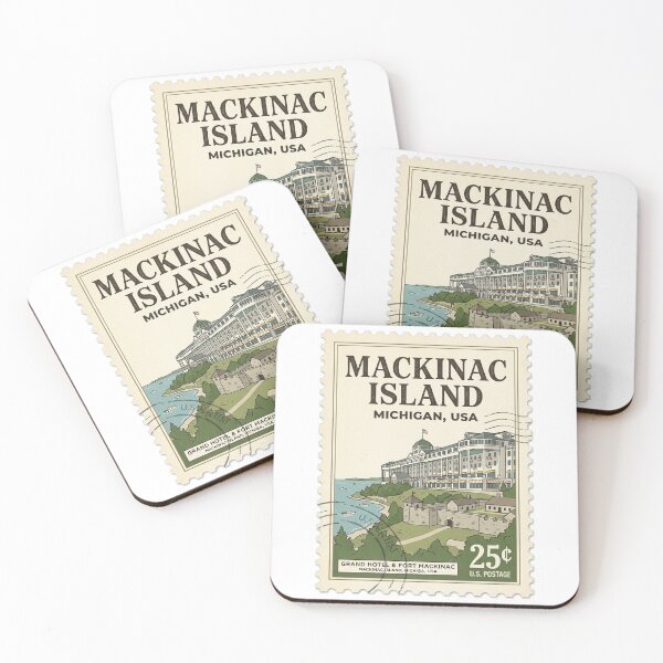 Item preview, Vintage Mackinac Island Michigan Travel Stamp designed and sold by k3rstman1.