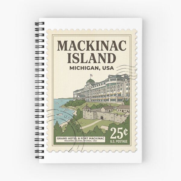 Item preview, Vintage Mackinac Island Michigan Travel Stamp designed and sold by k3rstman1.