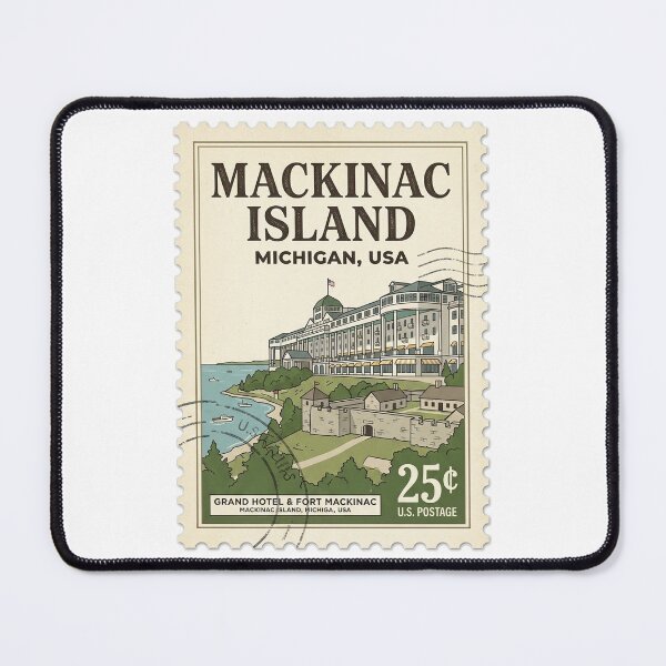 Item preview, Vintage Mackinac Island Michigan Travel Stamp designed and sold by k3rstman1.
