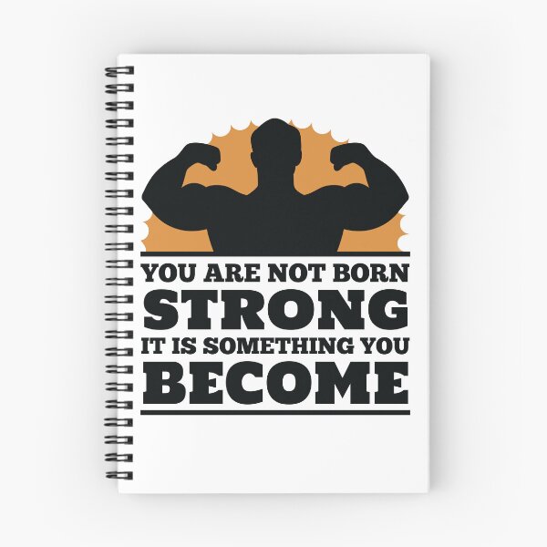 Item preview, You Are Not Born Strong Motivational Gym Quote Bodybuilding Silhouette designed and sold by Hilal-Studio.