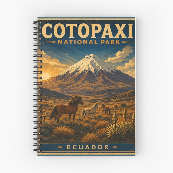 Item preview, Cotopaxi National Park Vintage Travel Poster | Ecuador Volcano Retro WPA Hiking Adventure Art designed and sold by Globalcitytees.