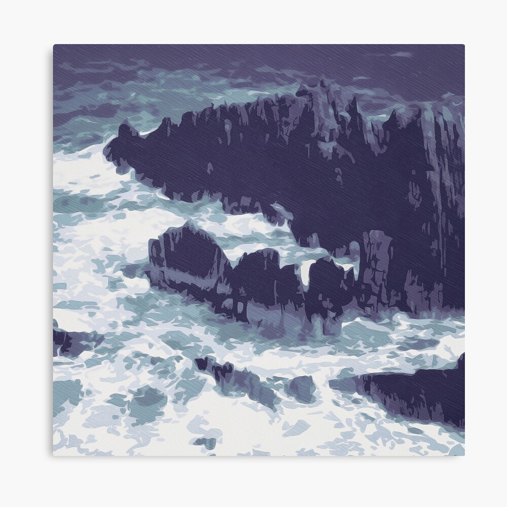 Stormy Sea with Rocks Canvas Print