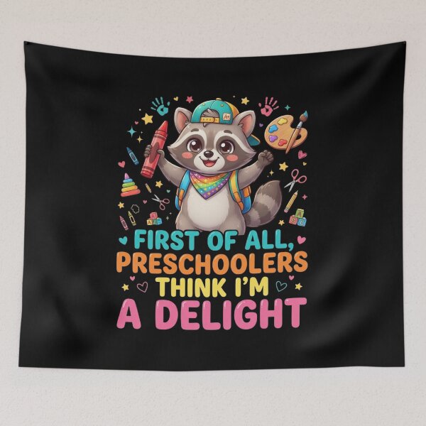 Item preview, First of All Preschoolers Think I'm A Delight Back to School T-Shirt | Funny Preschool Teacher Graphic Gift designed and sold by Trendably.
