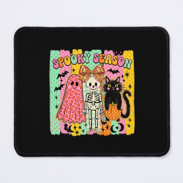 Item preview, Spooky Season Retro Ghost, Cute Skeleton Black Cat, Groovy Halloween Art designed and sold by Keingdesign.