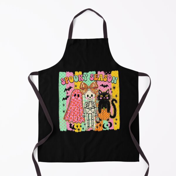 Item preview, Spooky Season Retro Ghost, Cute Skeleton Black Cat, Groovy Halloween Art designed and sold by Keingdesign.