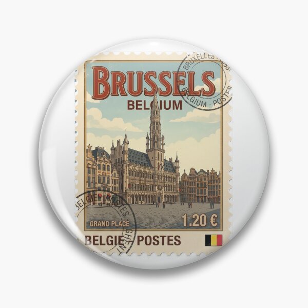Item preview, Brussels Grand Place Vintage Travel Stamp Belgium designed and sold by k3rstman1.