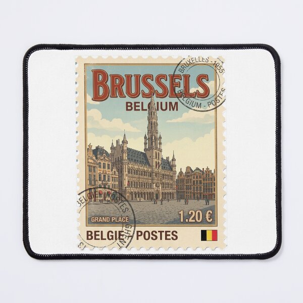 Item preview, Brussels Grand Place Vintage Travel Stamp Belgium designed and sold by k3rstman1.