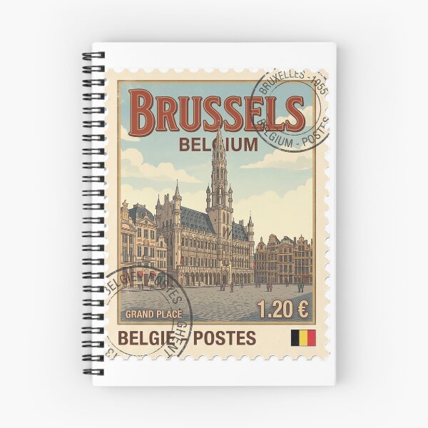Item preview, Brussels Grand Place Vintage Travel Stamp Belgium designed and sold by k3rstman1.