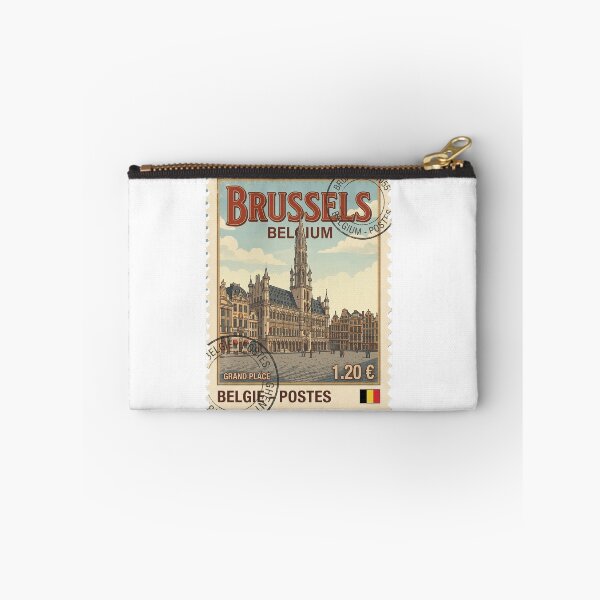 Aperçu de l'œuvre Tampon de voyage vintage de la Grand-Place de Bruxelles (Belgique) créée et vendue par k3rstman1.