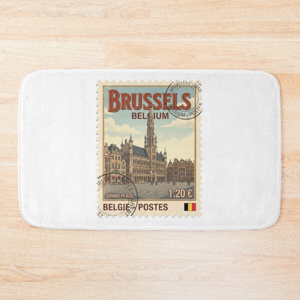 Item preview, Brussels Grand Place Vintage Travel Stamp Belgium designed and sold by k3rstman1.