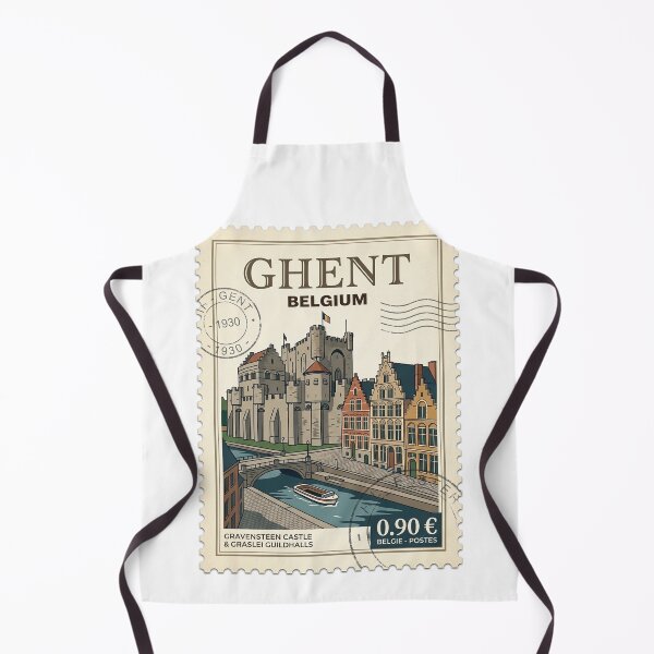 Item preview, Vintage Ghent Belgium Gravensteen Castle Travel Stamp designed and sold by k3rstman1.