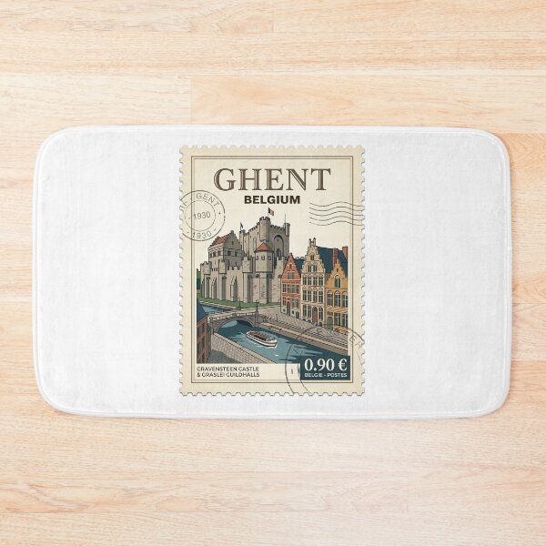 Item preview, Vintage Ghent Belgium Gravensteen Castle Travel Stamp designed and sold by k3rstman1.