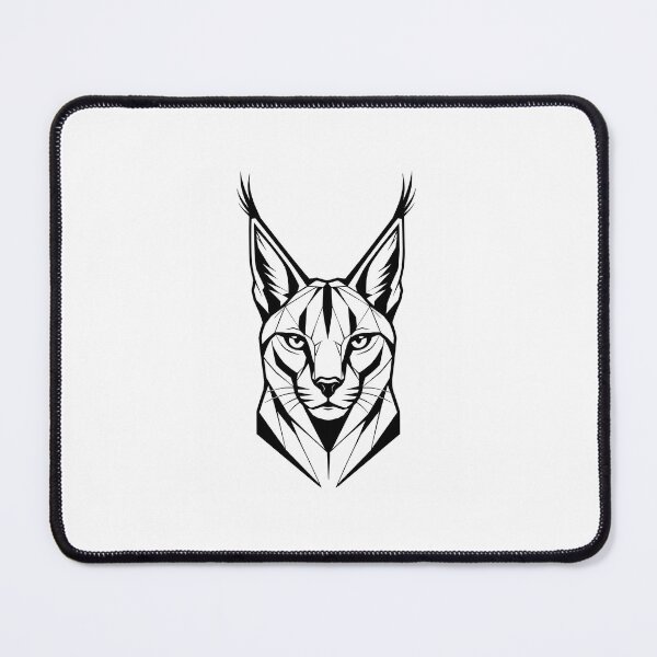 Item preview, Premium Geometric Caracal Sticker | Minimalist Black & White Wild Cat Vector Emblem designed and sold by DesertInkArt.