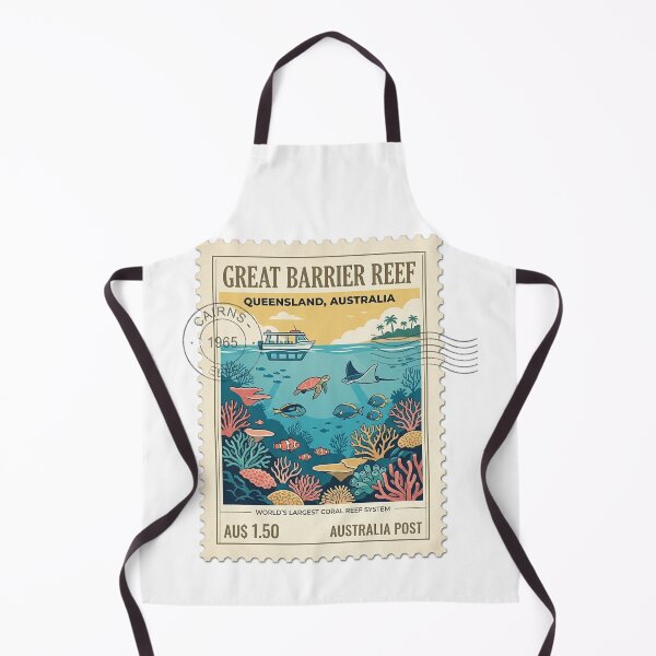 Item preview, Vintage Great Barrier Reef Australia Travel Stamp designed and sold by k3rstman1.