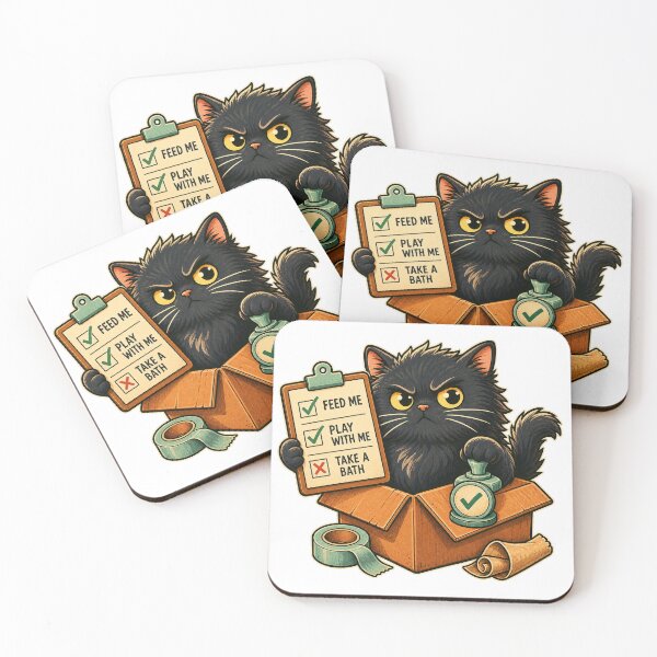 Item preview, Cat's Human Checklist Funny Black Cat designed and sold by CheerfulNest.