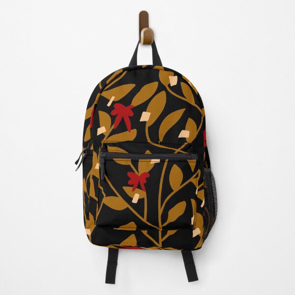 Item preview, Golden leaves and red bows pattern designed and sold by M.lodhi.