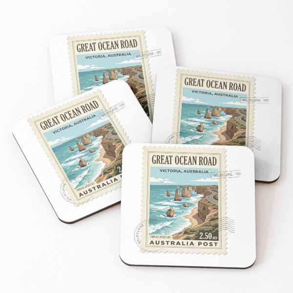 Item preview, Vintage Victoria Australia Great Ocean Road Travel Stamp designed and sold by k3rstman1.
