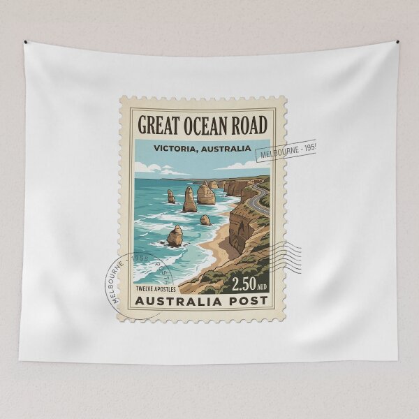Item preview, Vintage Victoria Australia Great Ocean Road Travel Stamp designed and sold by k3rstman1.