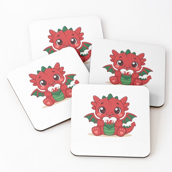 Item preview, Cute Welsh Dragon Kawaii Illustration designed and sold by Cerys-GS.