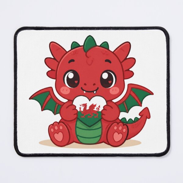 Item preview, Cute Welsh Dragon Kawaii Illustration designed and sold by Cerys-GS.