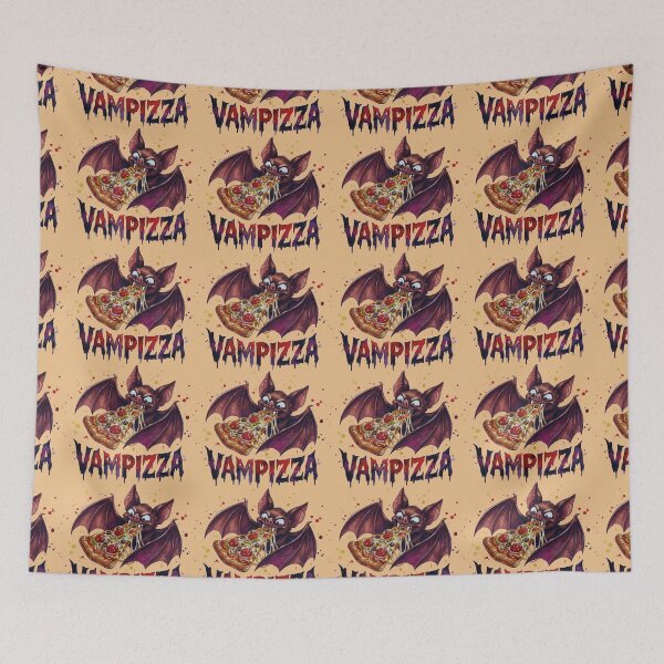 Item preview, Vampizza - Funny Vampire Bat Eating Pizza - b designed and sold by chriswo-design.