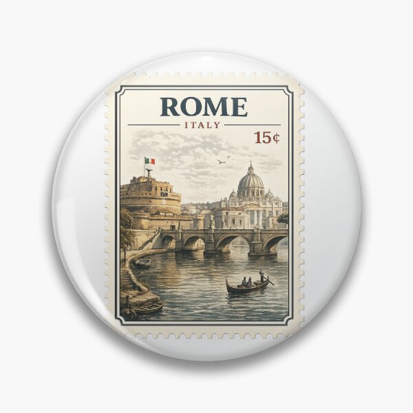 Item preview, Vintage Rome Italy Postage Stamp – Classic Travel Poster designed and sold by ustylelab.