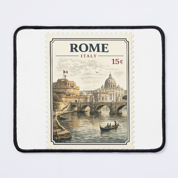 Item preview, Vintage Rome Italy Postage Stamp – Classic Travel Poster designed and sold by ustylelab.