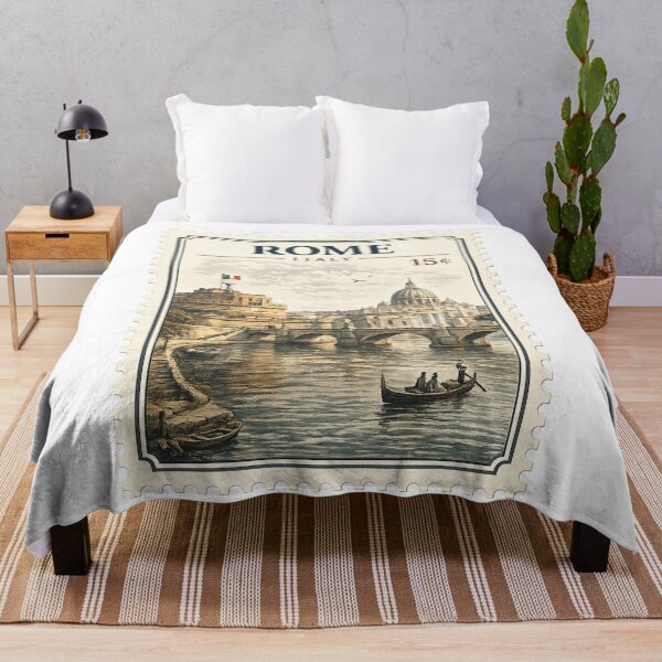 Item preview, Vintage Rome Italy Postage Stamp – Classic Travel Poster designed and sold by ustylelab.
