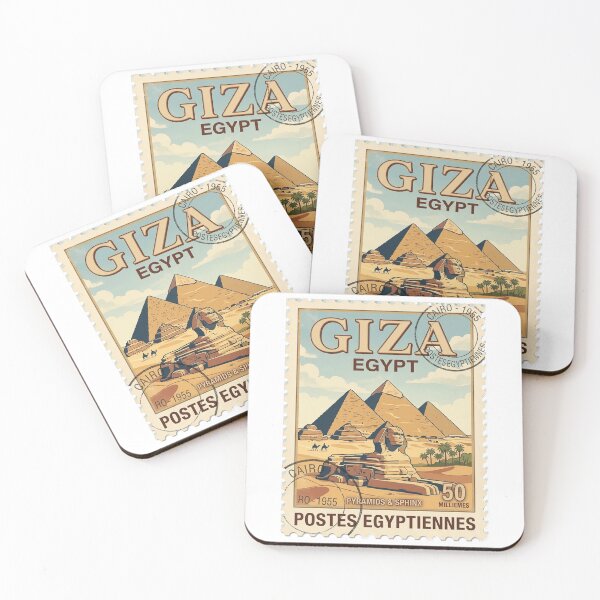 Item preview, Vintage Giza Egypt Pyramids Sphinx Travel Stamp designed and sold by k3rstman1.