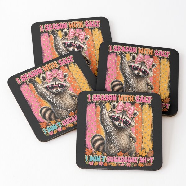 Item preview, Funny Salt Bae Raccoon PNG, I Season With Salt Sarcastic Quote, Cute Trash Panda Bow designed and sold by Keingdesign.