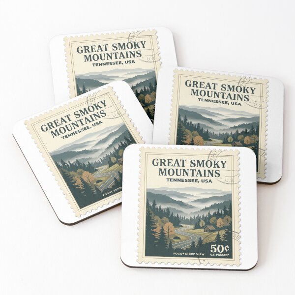 Item preview, Vintage Great Smoky Mountains Travel Stamp Tennessee designed and sold by k3rstman1.
