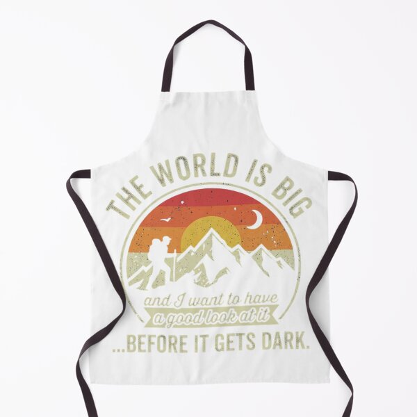 Item preview, The World Is Big Hiking Vintage Sunset Mountain Explorer designed and sold by GabeMountainArt.