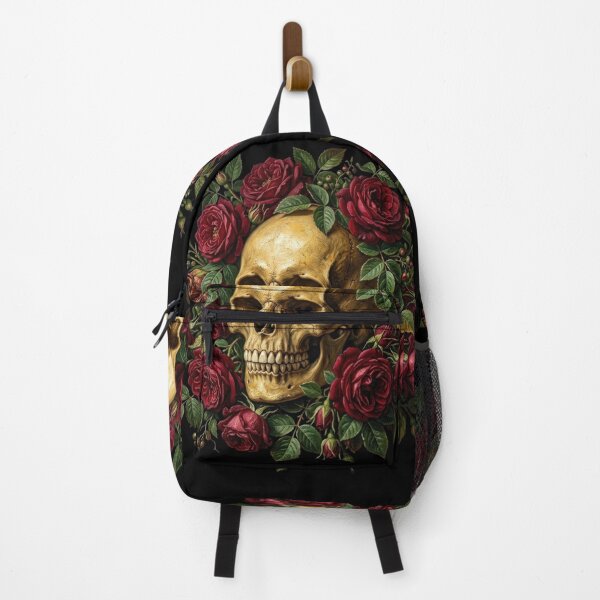 Item preview, Gothic Skull And Red Roses Renaissance Oil Painting designed and sold by Tout-Puissant.