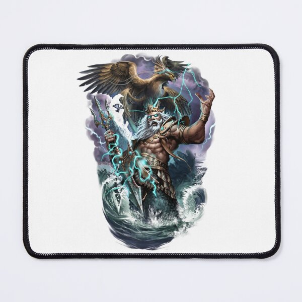Item preview, Poseidon Sea God Colored Lightning Storm Art designed and sold by RoyalDeluxGo.