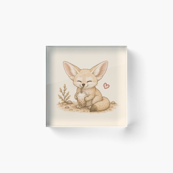 Item preview, Cool Drink Fennec Fox designed and sold by MellowMunchkins.