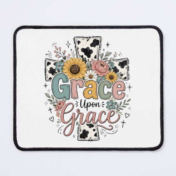 Item preview, Grace Upon Grace, Christian Inspirational Quote designed and sold by graphic-genie.