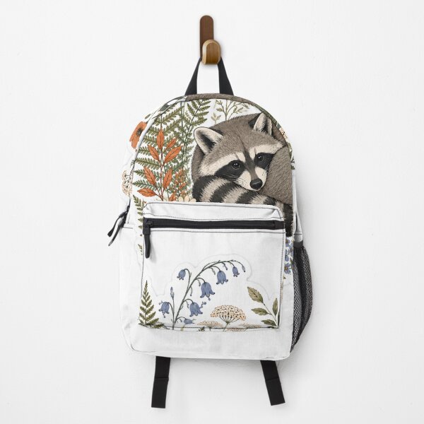 Item preview, Whimsical Botanical Raccoon Sticker designed and sold by nouhaZN.