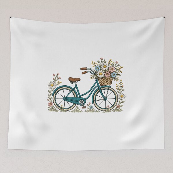 Item preview, Vintage Floral Bicycle Spring Ride designed and sold by WearTheVibe Store.