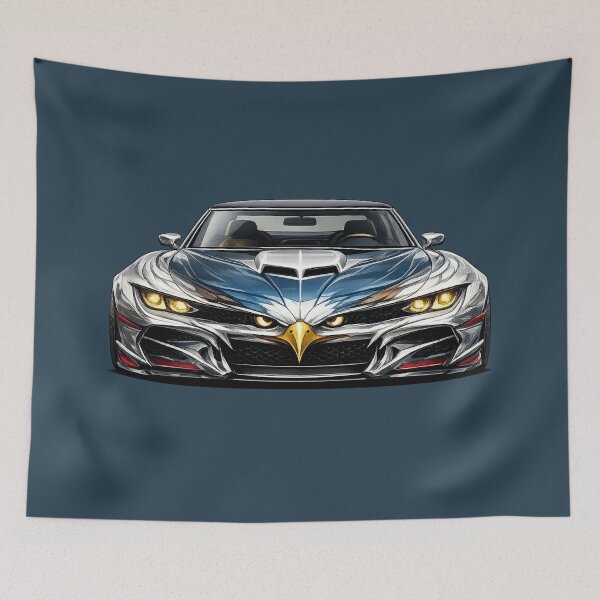 Item preview, Bald Eagle Blue Muscle Coupe — Front View — BV-GEB designed and sold by BROHLine Studio.