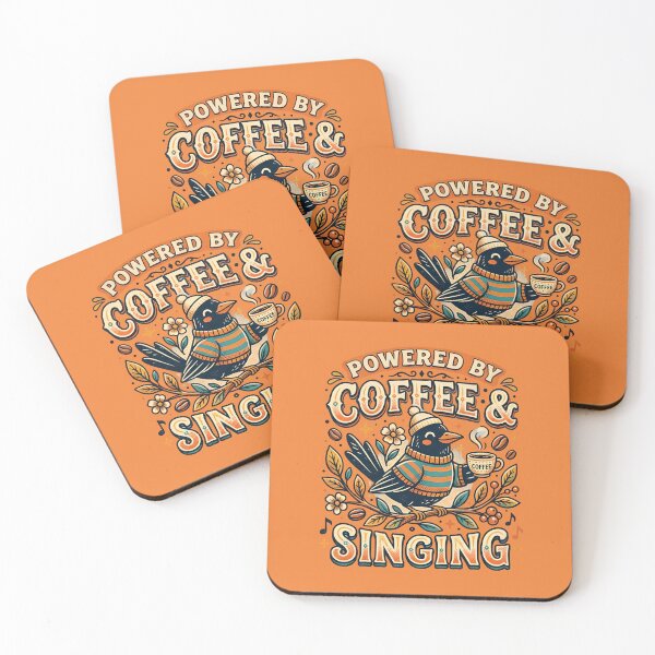 Item preview, Powered by coffee & singing - Blackbird designed and sold by ParadoxParadox.