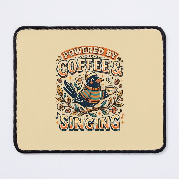 Item preview, Powered by coffee & singing - Blackbird designed and sold by ParadoxParadox.