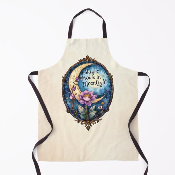 Item preview, Magic Grows in Moonlight Mystical Crescent Moon Floral Art designed and sold by Connys Colorful World.