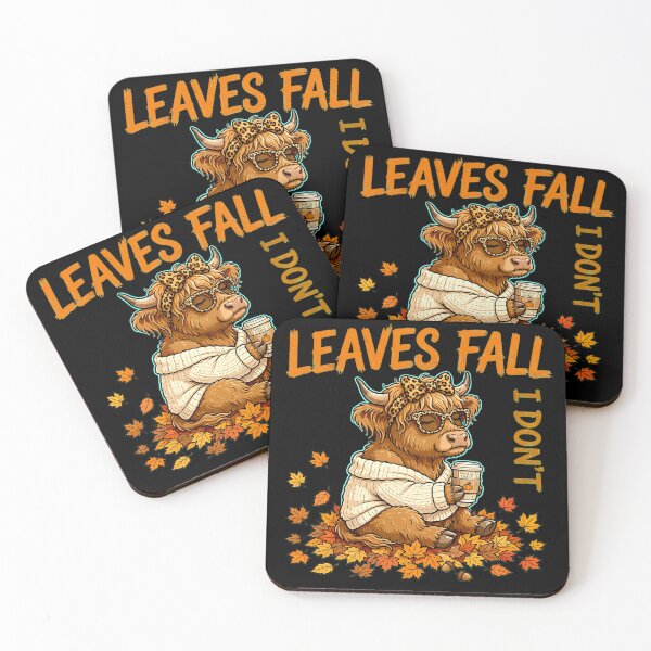 Item preview, Funny Autumn Highland Cow Art, Fall Leaves I Don't Quote Coquette Leopard Glasses Cow designed and sold by Keingdesign.
