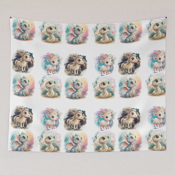 Item preview, Cute Chinese Zodiac Animals Part 2 Sticker Sheet designed and sold by Angellacelin.