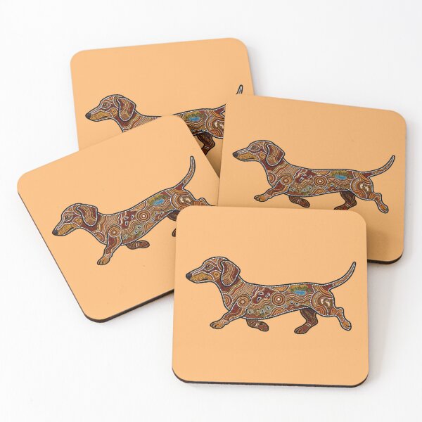 Item preview, Dachshund in the style of Aboriginal art designed and sold by ParadoxParadox.