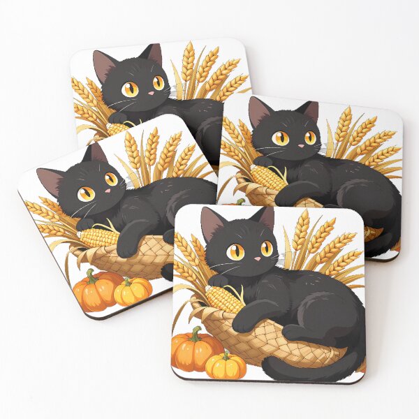 Item preview, Black Cat in Cornucopia designed and sold by IllumeInk.